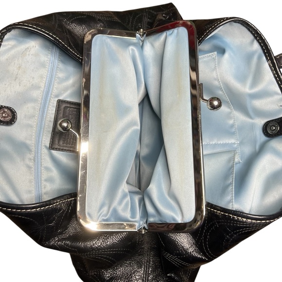 Coach Carryall F15658 Stitched C Black Logo Bag - Picture 3 of 6